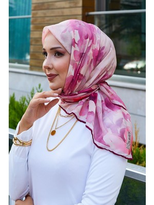 Msc Çiçek Desenli Eşarp Bordo