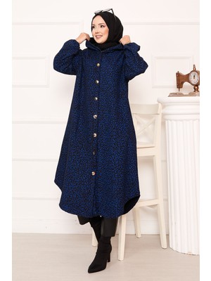 Nz Leopar Desenli Düğmeli Kaşe Kap Saks