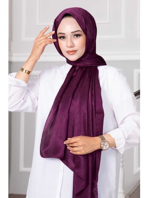 Jakar Cam Kırığı Desenli Şal Vişne