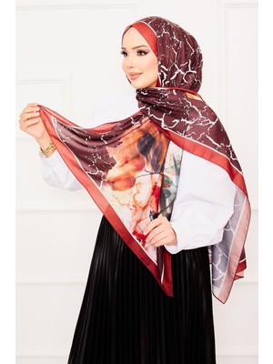 ECN Yaprak Desen Soft Şal -4