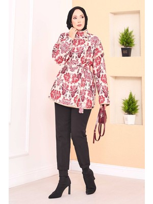 Md Biyeli Etnik Desen Kapitone Ceket -3