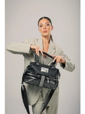No8 Home Olwa Siyah Cilt Kol ve Omuz Çantası