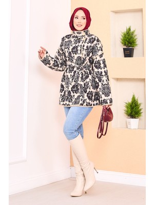 Md Biyeli Etnik Desen Kapitone Ceket -9