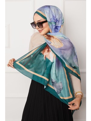 Msc Retro Çiçek Desenli Tesettür Şal 16