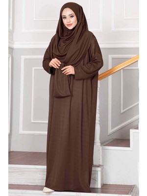 Md Taşıma Çantalı Tesettür Namaz Elbisesi Kahve