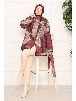 Md Biyeli Etnik Desen Kapitone Ceket -13