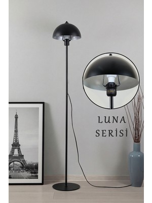 Normadia Şık Siyah Metal Lambader, Oturma ve Yatak Odası Dekoru