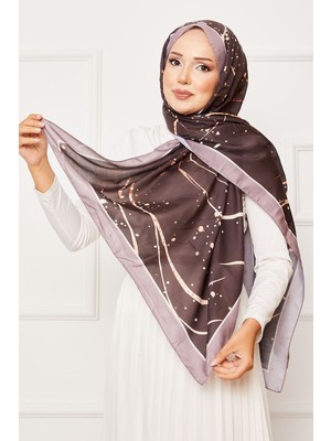 Msc Galaksi Desen Tesettür Şal Vizon