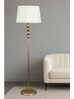 Normadia Lyon Eskitme Metal Ayaklı Lambader, Şık ve Modern Oturma ve Yatak Odası Aydınlatması