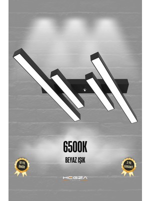 Normadia Şık Siyah Kasa Beyaz Işık Ledli Modern Plafonyer Avize