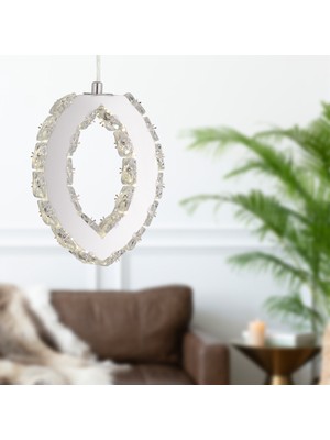 Normadia Modern 40W Wicker Sarkıt LED Avize, 3 Renkli, Kristalli Tasarım
