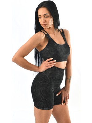 gymphoenix Tokyo Siyah Asit Bra Şort Takım