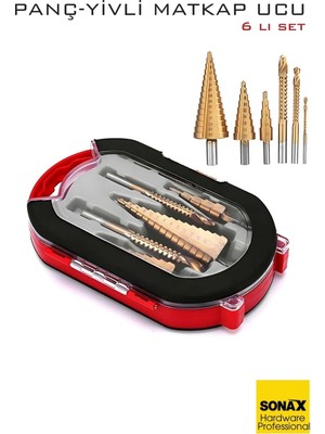 Ctn Paltava 6'lı Titanyum Kaplama Kademeli Panç Matkap Ucu Seti – Metal, Ahşap ve Plastik Için