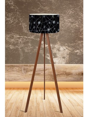 Normadia Siyah Yıldız Desenli Tripod Lambader, Şık ve Modern Aydınlatma Parçası