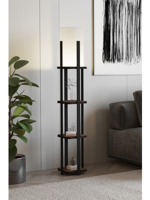 Normadia Şık Dekoratif Lambader, Barok Ceviz Renkli, Modern Tasarım, Sıcak Atmosfer