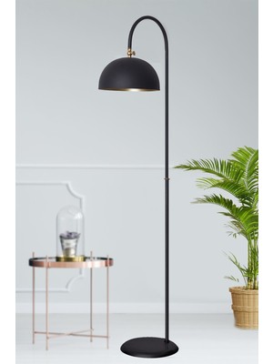 Normadia Modern Siyah-Sarı Metal Lüx Yerden Aydınlatma Lambası