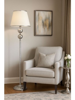 Normadia Modern Venüs Betelgeuse Krom Burgulu Lamba, Şerit Detaylı Beyaz Başlık