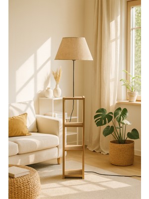 Normadia Krem Renkli Konik Kumaş Lambader, Dekoratif ve Şık Aydınlatma Parçası