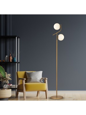 Normadia Modern Beyaz Camlı Metal Lambader, Şık ve Zarif Aydınlatma Parçası