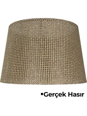 Normadia Hasır Kahve Doğal Lambader Şapkası, Şık ve Dayanıklı Tasarım