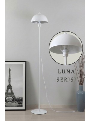 Normadia Modern Beyaz Metal Başlıklı Tek Ayaklı Lambader, Şık ve Fonksiyonel Aydınlatma