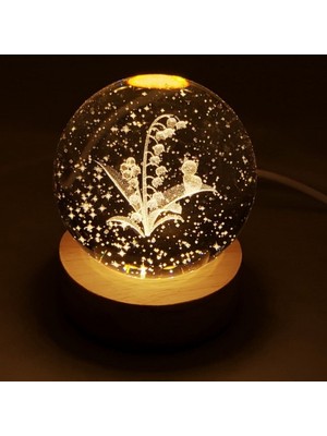 ÜçKol Ticaret  usb'li Ahşap Altlıklı Kedi Motifli Cam Küre