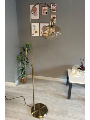 Normadia Cam Bal Rengi Modern Oturma Odası Lambader ile Şık Aydınlatma