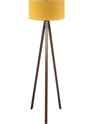 Normadia Pratik Ahşap Üç Ayaklı Kumaş Başlıklı Modern Lambader, Şık ve Kullanışlı