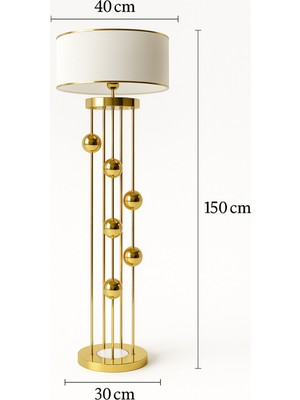 Normadia Venüs Arcturus Gold Silindir Lambader, Krem Gold Şeritli, Şık ve Modern Dekorasyon