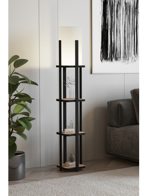 Normadia Şık ve Fonksiyonel Dekoratif Raflı Lambader ile Yaşam Alanınıza Zarafet Katın