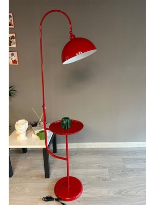Normadia Kırmızı Hareketli Başlıklı Modern Metal Zemin Lambası, Oturma ve Çalışma Odası Için