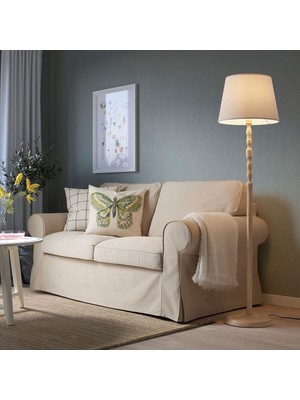 Normadia Modern ve Geleneksel Tarzda Dişbudak Beyaz Yer Lambası, Şık 150 cm Figür