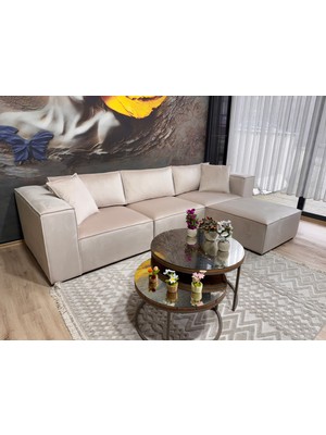 Erduran Mobilya Angelo 4 Modül Sırt Minderli Köşe Koltuk Takımı