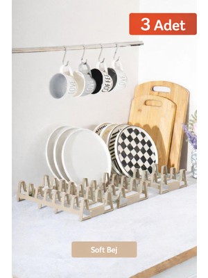 Mutfak Köşesi 3 Adet 7 Bölmeli Dolap Içi Tencere Kapak ve Tabak Düzenleyici, Kurutmalık, Organizer