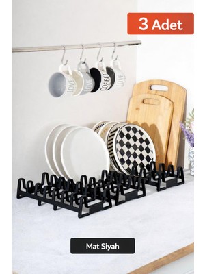 Mutfak Köşesi 3 Adet 7 Bölmeli Dolap Içi Tencere Kapak ve Tabak Düzenleyici, Kurutmalık, Organizer