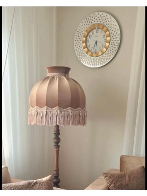 Normadia Şık Ayışığı Abajur Lambader, Bal Köpüğü Rengi, Zarif ve Modern Tasarım