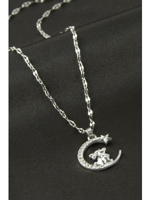 Freedom Store Ay Yıldız Zirkon Taşlı Kolye