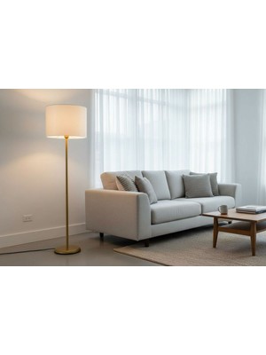 Normadia Gold Ayaklı Silindir Şapkalı Şık Lambader, Modern ve Zarif Tasarım