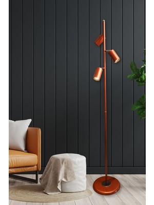 Normadia Modern Bakır Lambader ile Şık ve Hareketli Yerden Aydınlatma