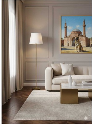 Normadia Şık Beyaz Konik Lambader, Modern ve Zarif Aydınlatma Aksesuarı