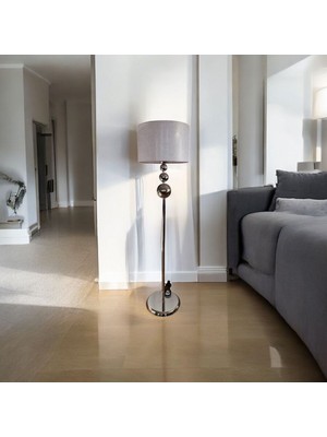 Normadia Modern Krom Kaplama Silindir Şapkalı Şık Lambader