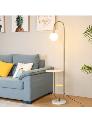 Normadia Şık Mermer Detaylı Modern Lambader ile Ortamınıza Zarafet Katın