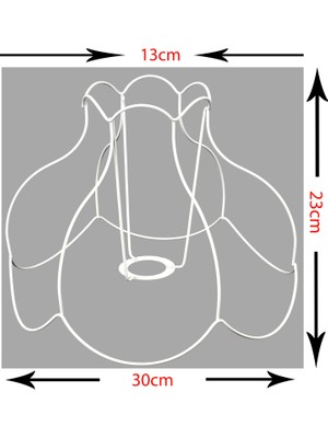 dekovien Bombeli Armut Model Abajur Teli Galvaniz 30CM
