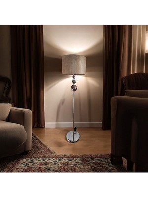 Normadia Şık Krom Kaplama Silindir Şapkalı Modern Lambader Ekleme Işığı