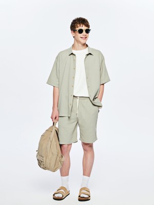 Lc Waikiki Yeni Sezon Beli Lastikli Genç Erkek Müslin Şort