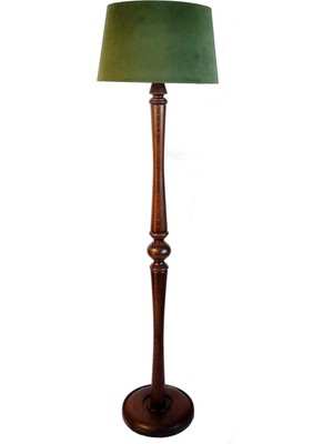 Normadia El Yapımı Yeşil ve Koyu Ceviz Lambader, Şık ve Sıcak Atmosfer