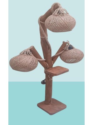 Normadia El Yapım Lambader 17309 Sarmaşık 3'lü, Doğal Malzemeler, Kuru Zeytin Veya Çam Dali