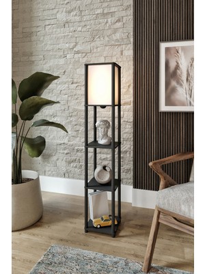 Normadia Şık Siyah Sakaraki Renkli Raflı Modern Lambader, Ev Aydınlatması