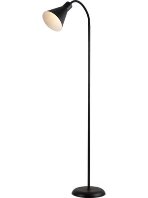 Normadia Şık Metal Oynar Başlıklı Siyah Ayaklı Abajur Lambader