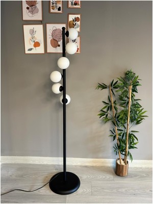 Normadia Siyah Modern Metal Lambader, Oturma ve Çalışma Odası Için Şık Aydınlatma